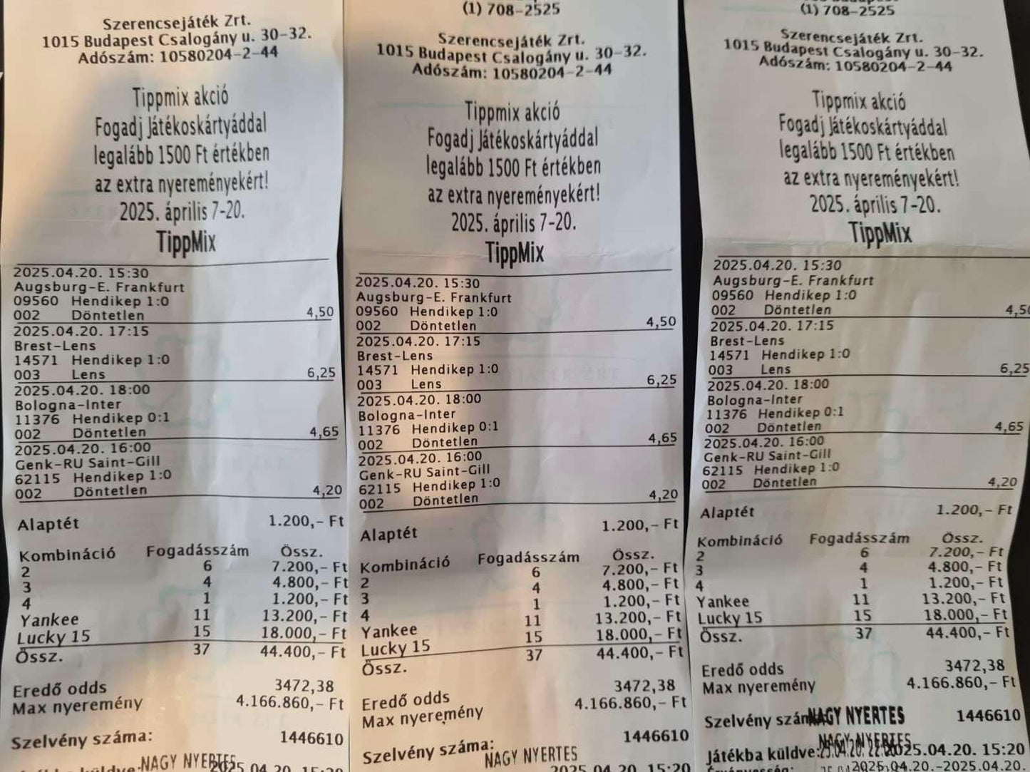 Napi fix kész szelvény 2 és 4 közti odds 90 napra!